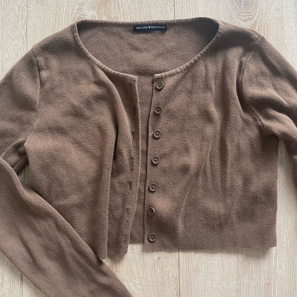 Brandy Melville brown cropped cardigan